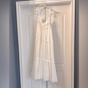 Zara white maxi with lace detail size M